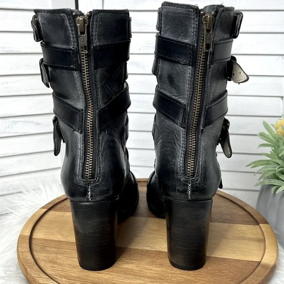 FREEBIRD l Bond Ankle Straps Open Toe Sandal Leather Boot Cowgirl Bohemian Sz. 9 - Picture 7 of 13